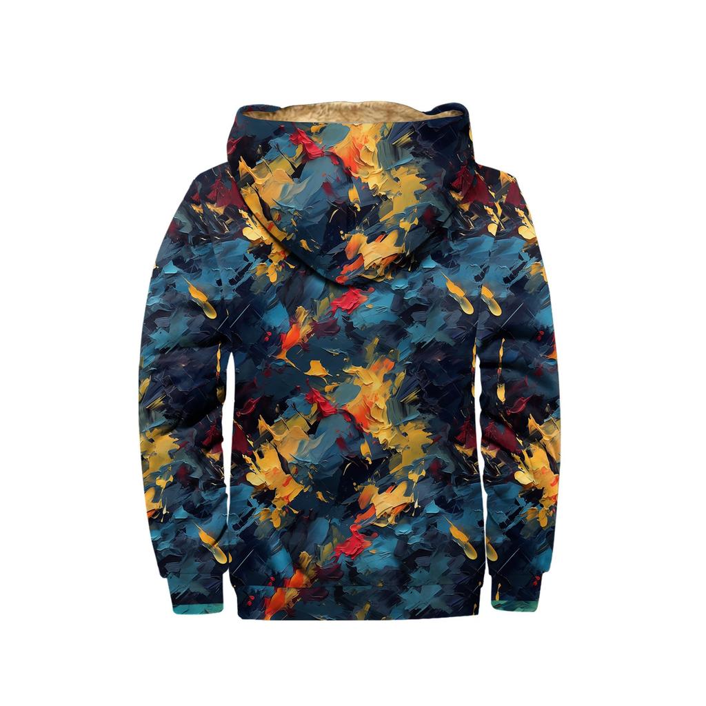 Men's Print Jacket Men's Spring And Autumn Casual Trend Zipper Hooded Jacket