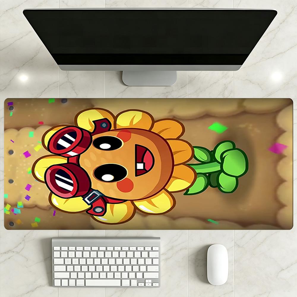 Plants Vs. Zombies Large Mouse Pad Desk Mouse Pad Computer Desk Mat Non-Slip Rubber Bottom Office Desk Accessory