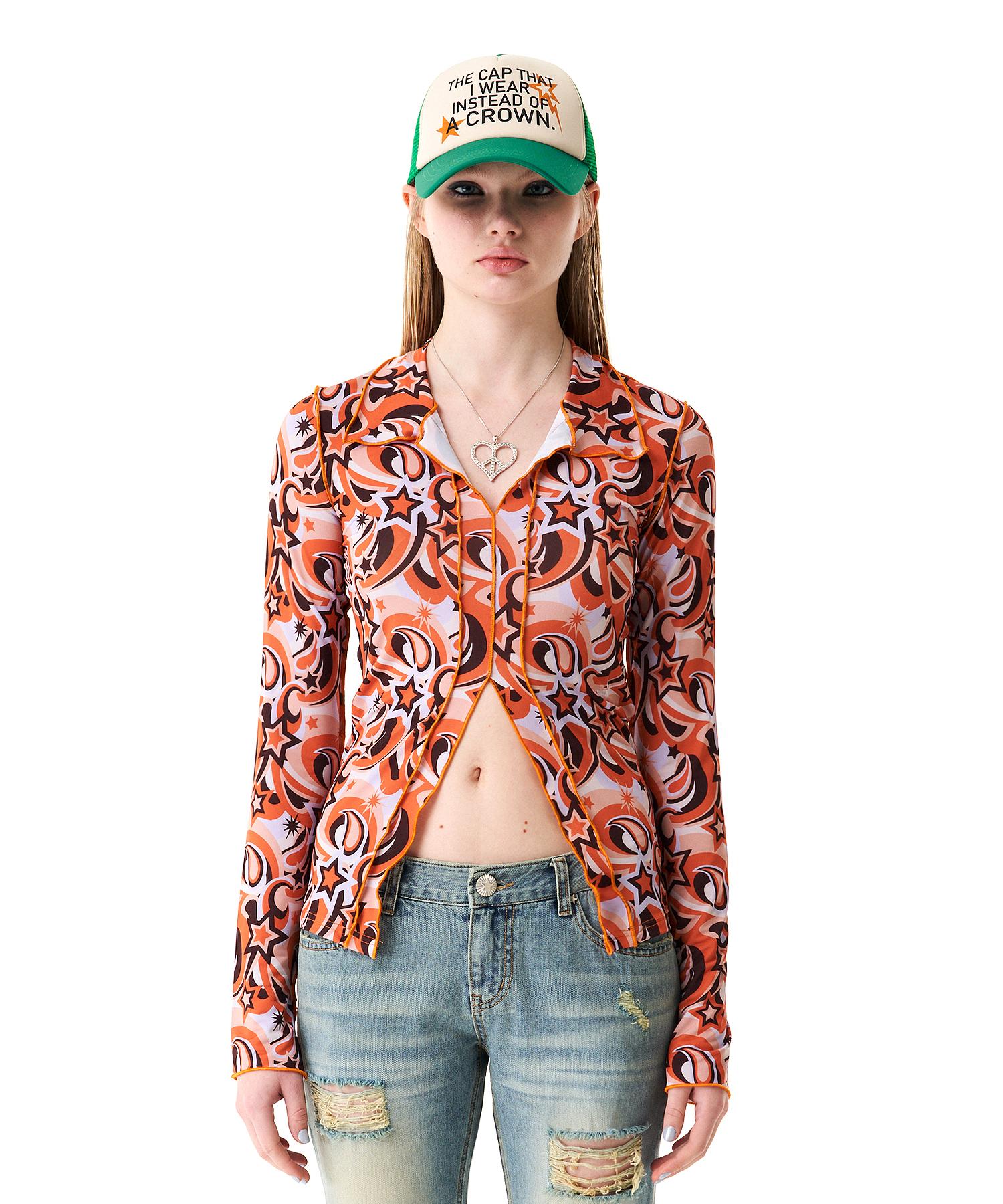 Buddy Milky Way Printed Shirt Orange S