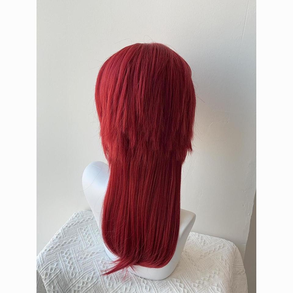 Synthetic Middle Score Cosplay Wig Mullet Head Wig Natural Black Red Gold High Quality Wig For Boy Short Short Straight Wolf Wig