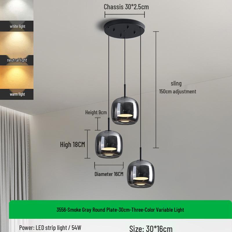 Minimalistische italienische Glas-Pendelleuchte für Nordic Style Bar, Arbeitszimmer oder Schlafzimmer