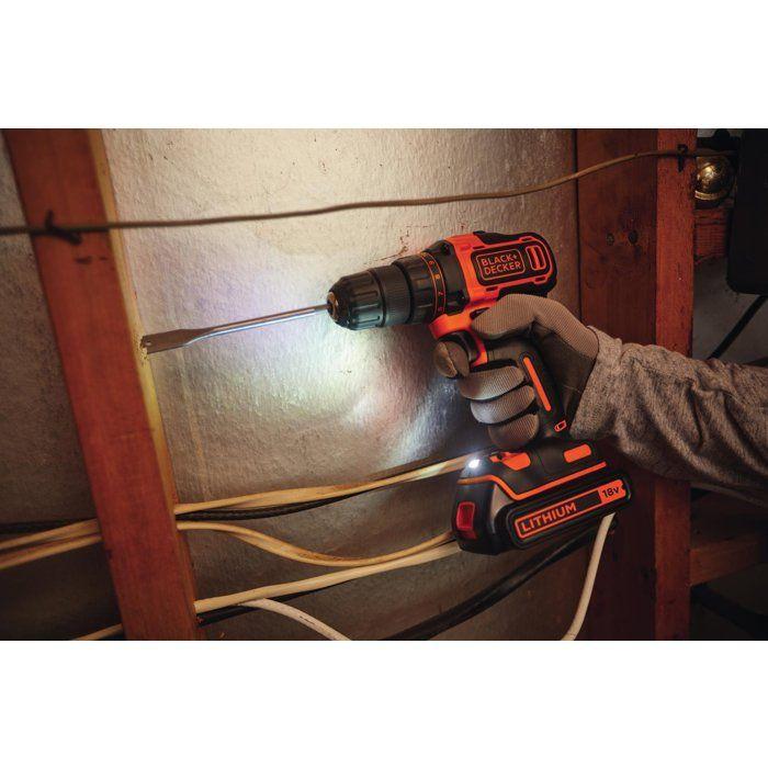 Black & Decker BDCDD186B Perceuse Visseuse 2 Vitesses Sans Fil 18V 2x Batteries