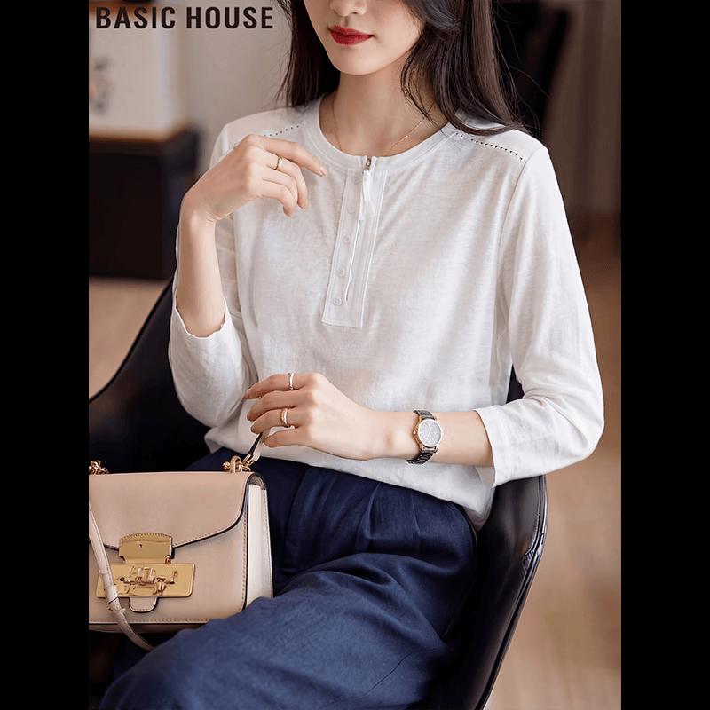 Basic House Women s Tencel Blend T-Shirt One Size