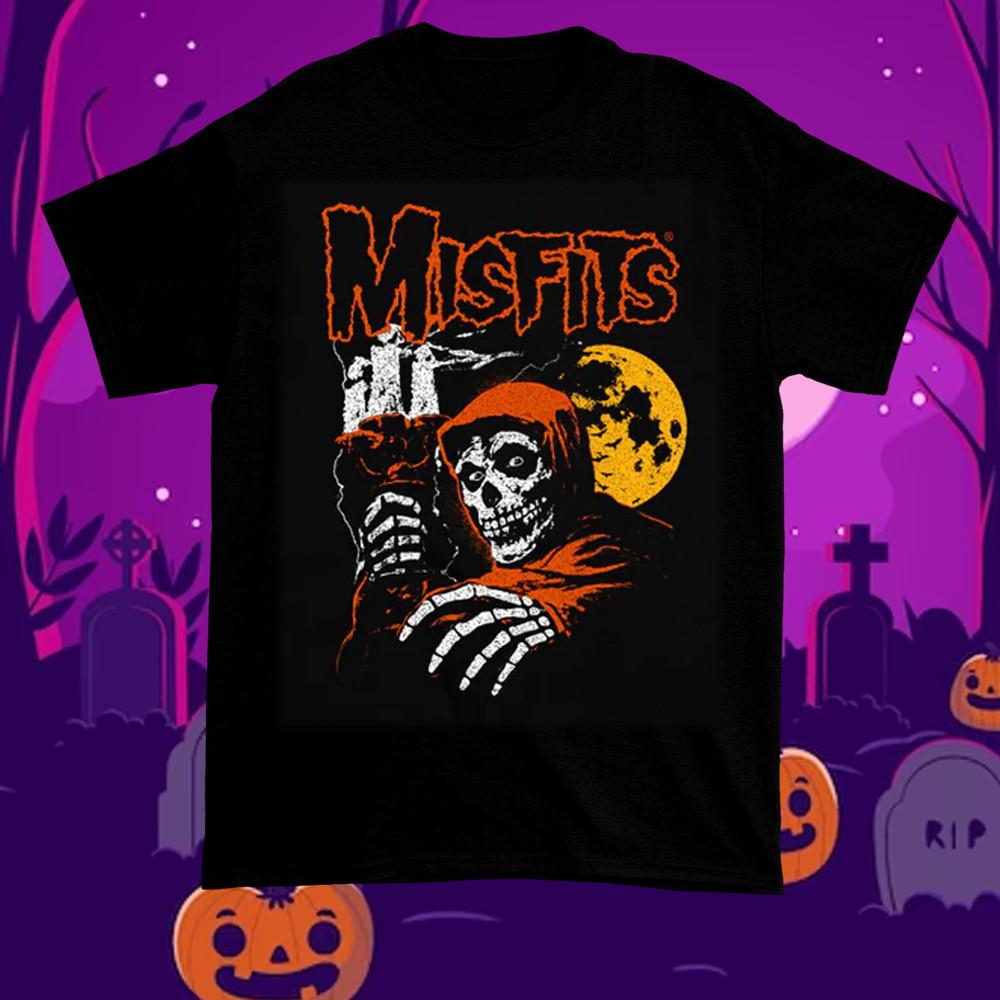 Pumpkin Halloween Misfits Short Sleeve Black All Size Shirt VC1313 Unisex T-Shirt M