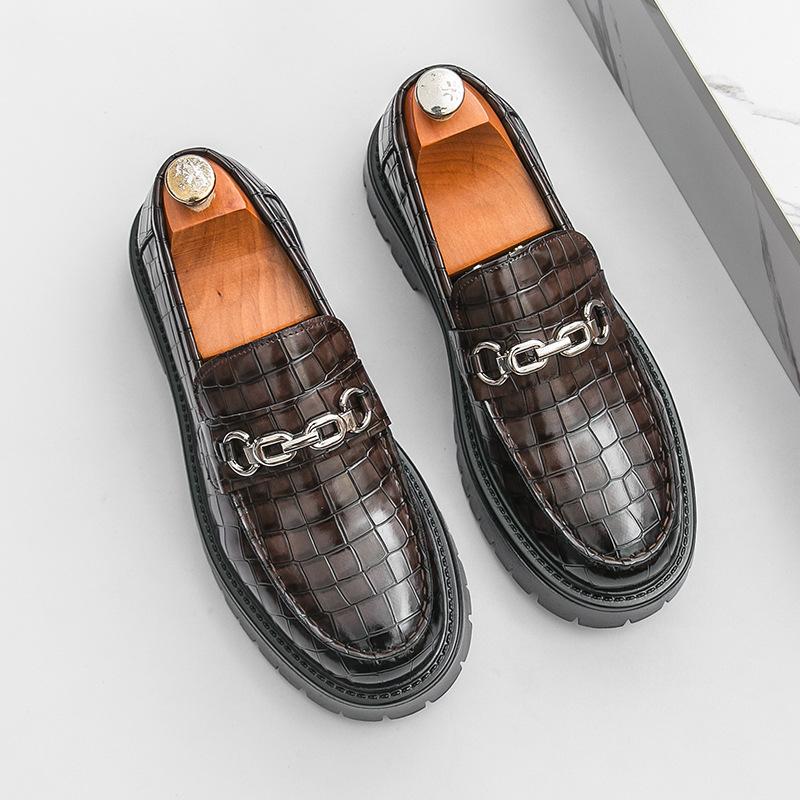 New British Style Business Low-top Leather Shoes, Four-season Single Shoes, Fashion Platform Foot Shoes, Groom Wedding Shoes