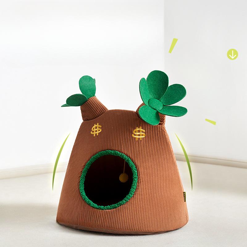 

Закрытая безопасная кошачья кровать для сохранения тепла зимой Супер большая кошачья кровать 54 * 60cm