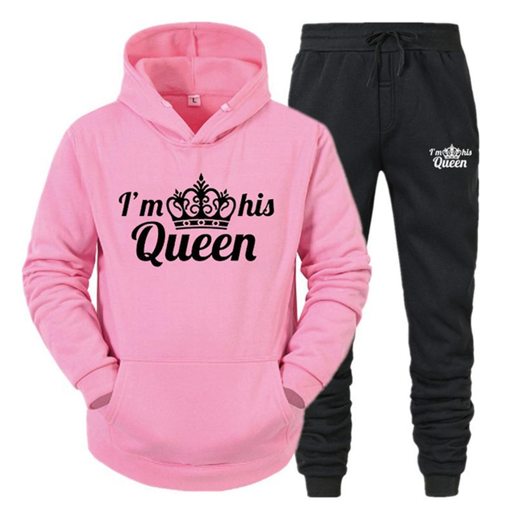 Men's And Women's Long Sleeves Sportswear Hoodie Printed Couple Plus Size Pullover Ladies  High Quality Two Piece + Sweatpants