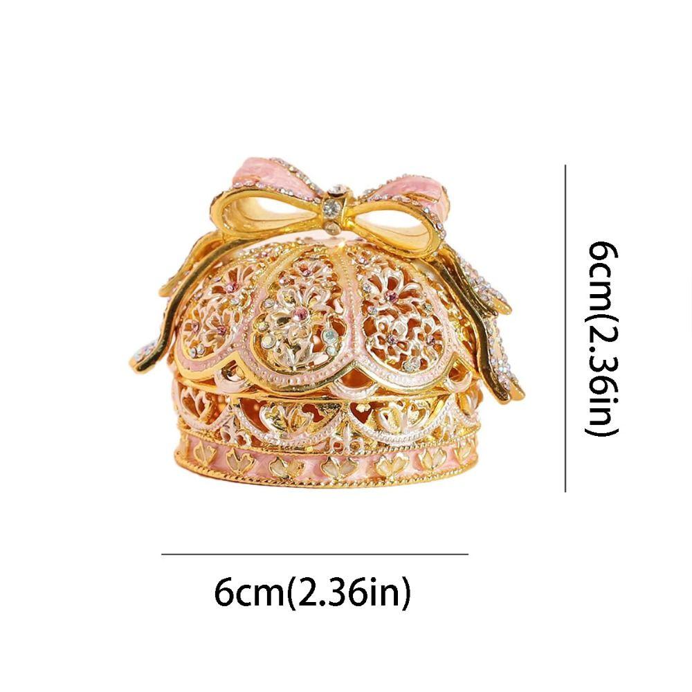Desktop Design Enamel Color Crown Light Luxury Ring Holder Creative Gift Box Wedding Proposal
