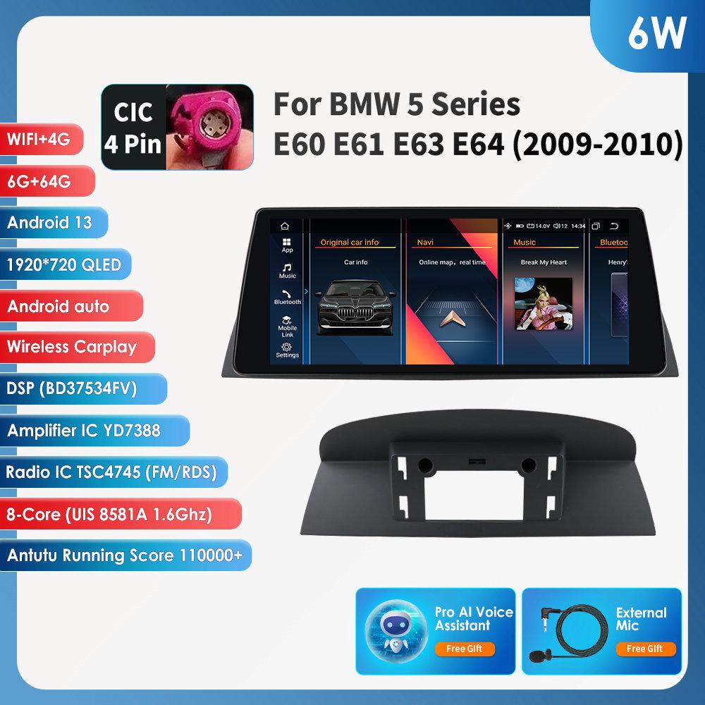 

OSSURET Для BMW 5 серии E60 E61 E63 E64(2005-2008)CCC с интеллектуальными системами автомобиля поддерживает беспроводной Carplay Android Auto интеллектуальный видеорегистратор RDS BT WIFI GPS 4G 6W 6G 64G AI
