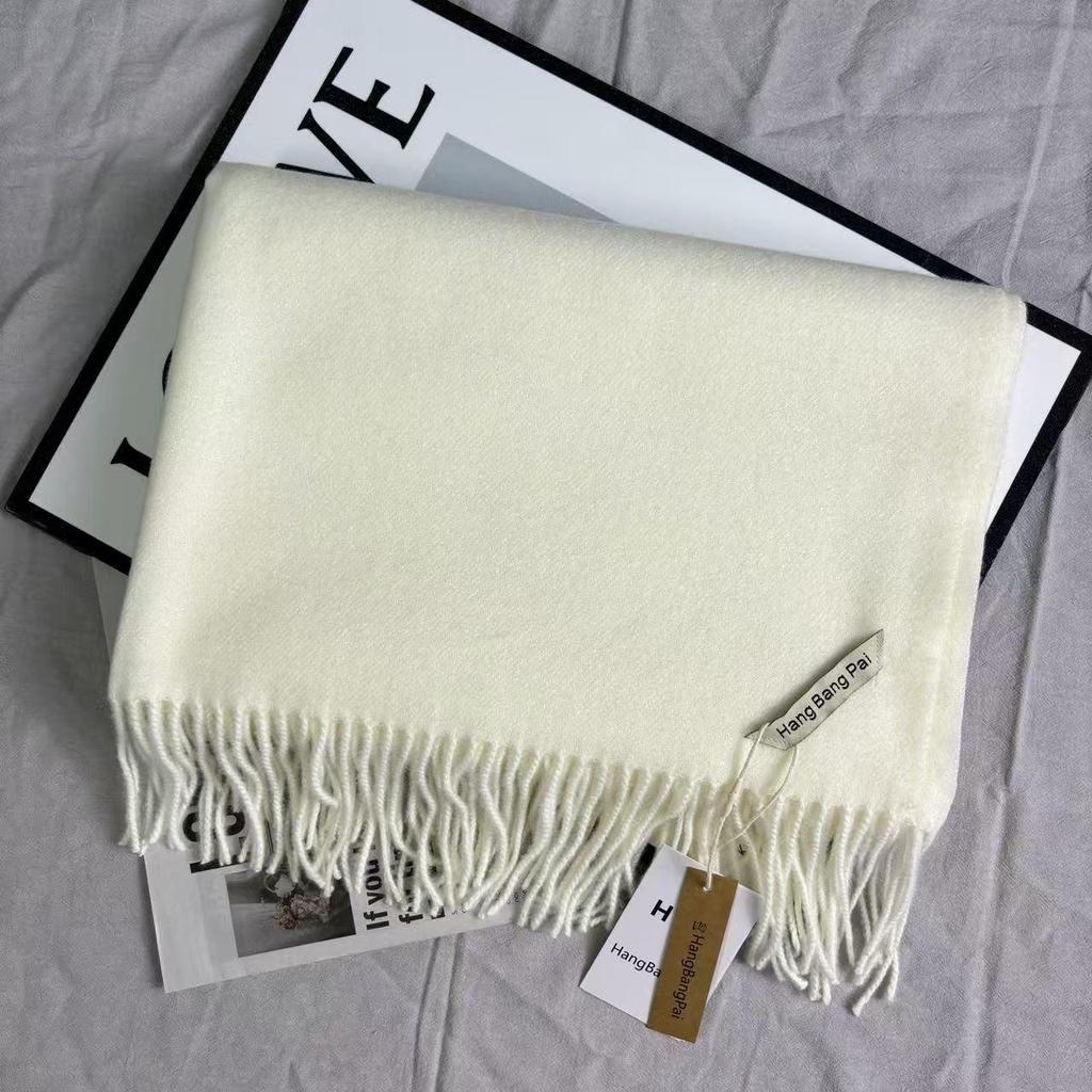 Schal im koreanischen Stil, einfarbig, Imitation Kaschmir, rot - Warm, vielseitig, modische Fransen für Herbst/Winter