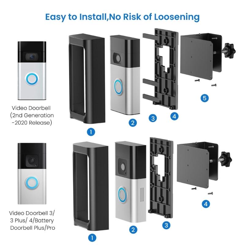 Without Drilling Ringing Doorbell Holders for Battery Doorbell Plus and Video Doorbell 3 3 Plus 4 Easy Installion