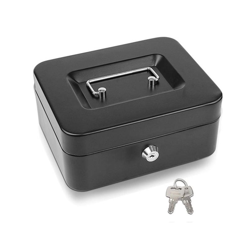Metal Cash Box Mini Safe Lock Box Money Bank Metal Coin Bank Security Box Sturdy Cash Portable For Kids Coin Collection