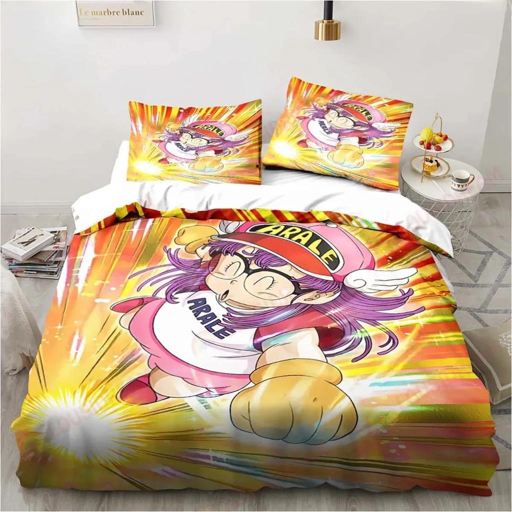3D Kreslený DR S-Slump Arale Ložní Sada Prostěradlo King Twin Double Dětská Ložní Sada Mikrovlákno nebo Polyester Sady Povlaků na Přikrývky