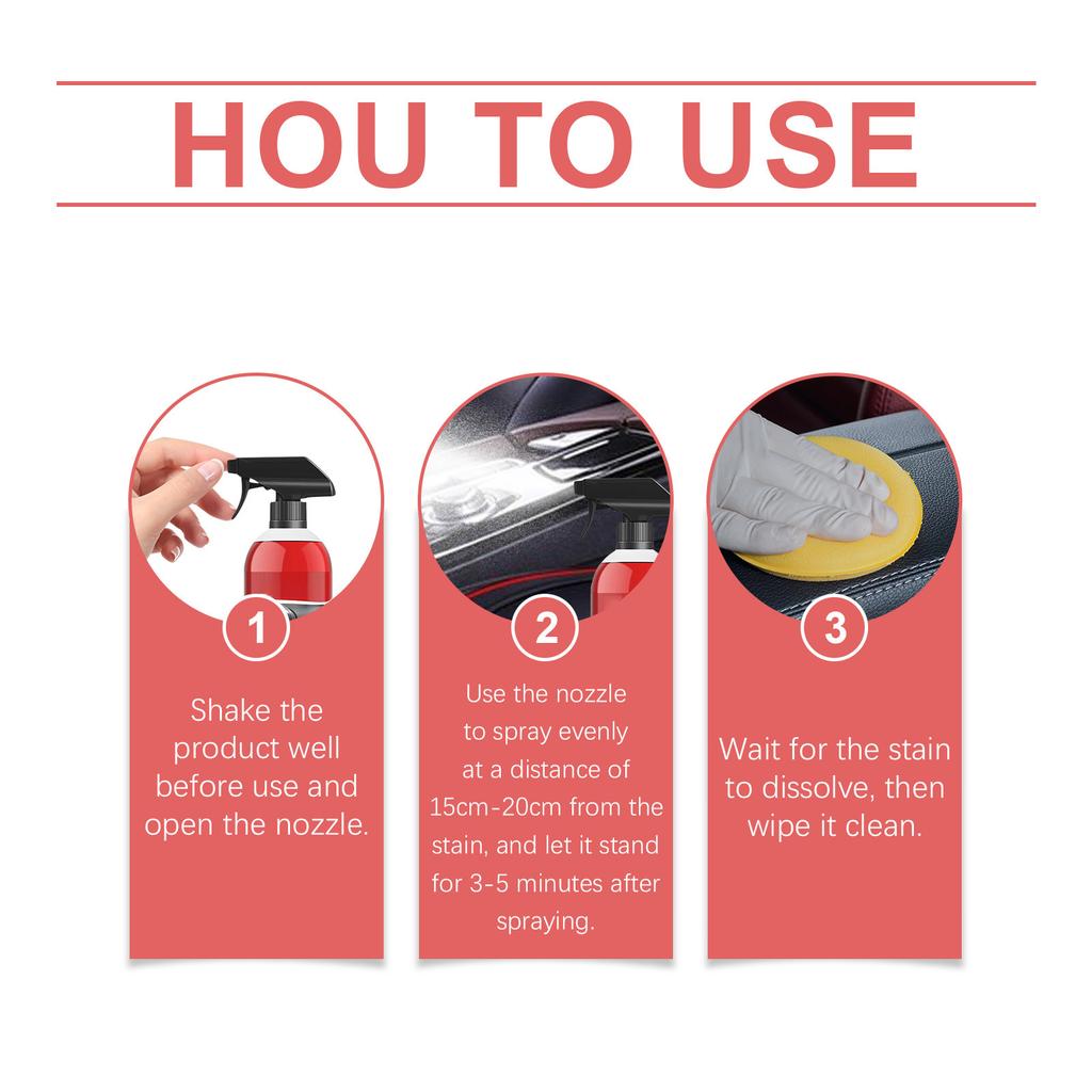 Multi Purpose Cleaner For Cars Dirt Cleaner For Seats Steering Wheels Wheels Inside And Outside The Body 120ml