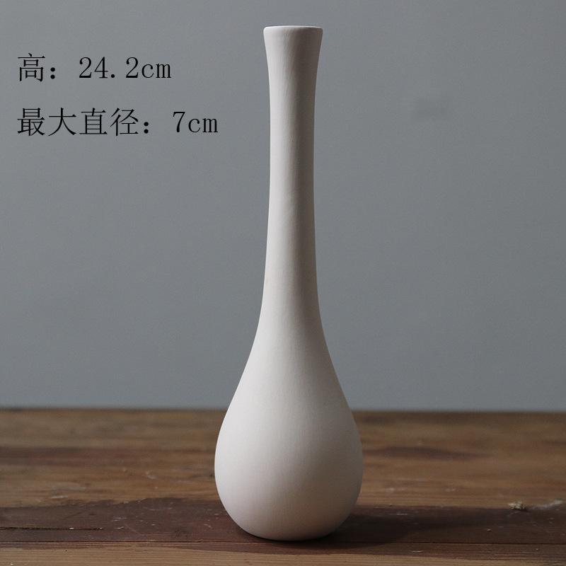 Unglazed Ceramic Vase Nordic Minimalist, Creative DIY Pottery for Home Decor, White Bisque Flower Holder Photo Prop