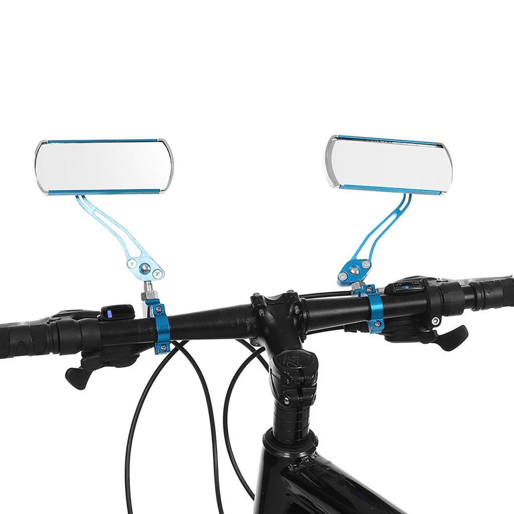 1 Pair Bicycle Handlebar Review Rear Back View 360 Rotation Mirror for Road Bikes (Blue)