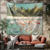 1pc Flamingo Animal Print Tapestry Living Room Wall Art Decoration Background Cloth Machine Washable Space Pendant