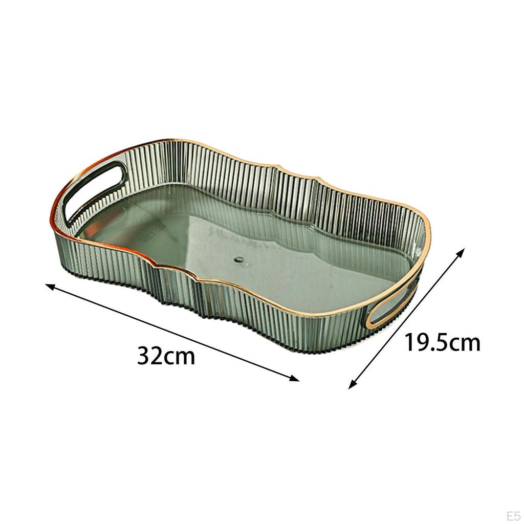 Acrylic Serving Tray Cosmetic Storage Bathroom Vanity Cafe Cafeteria Food for Bedroom