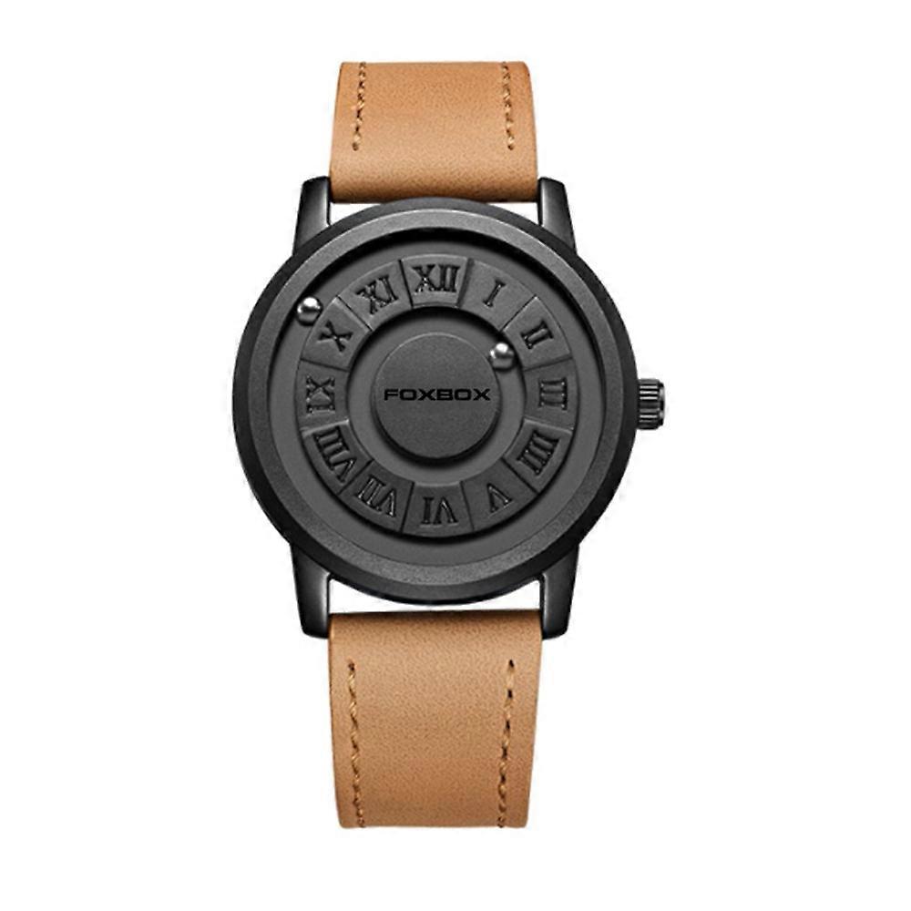 Magnetic Roller Mens Personalized Creative Watch Trendy Black Technology Cool Concept Borderless Design Watch