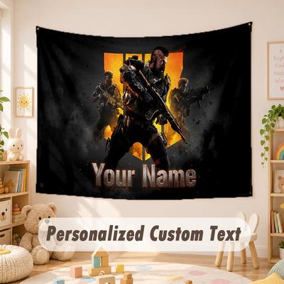 Custom Name Text Tapestry,Call of Duty Boho Wall Hanging, Decorative Backdrop Tapestry For Room
