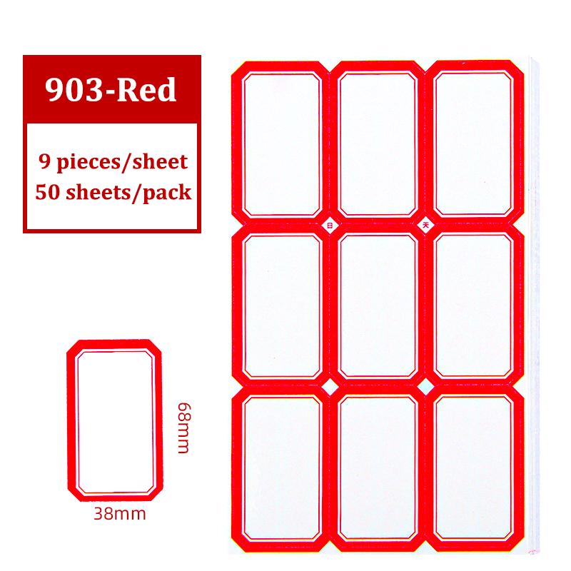Self-Adhesive Label Stick,50 Sheets/Pack Adhesive Paper,Handwritten Blank Red Blue Category Tags,Office And School Supplies