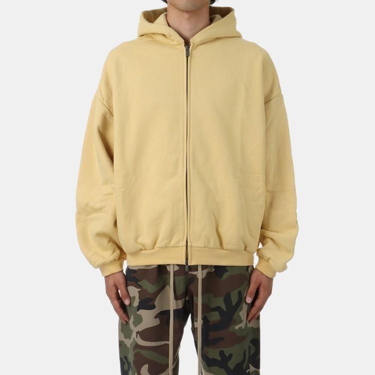 Fear of God Essentials Heavy Fleece Full Zip Hoodie Amber Men Tops Yellow 192BT246243F