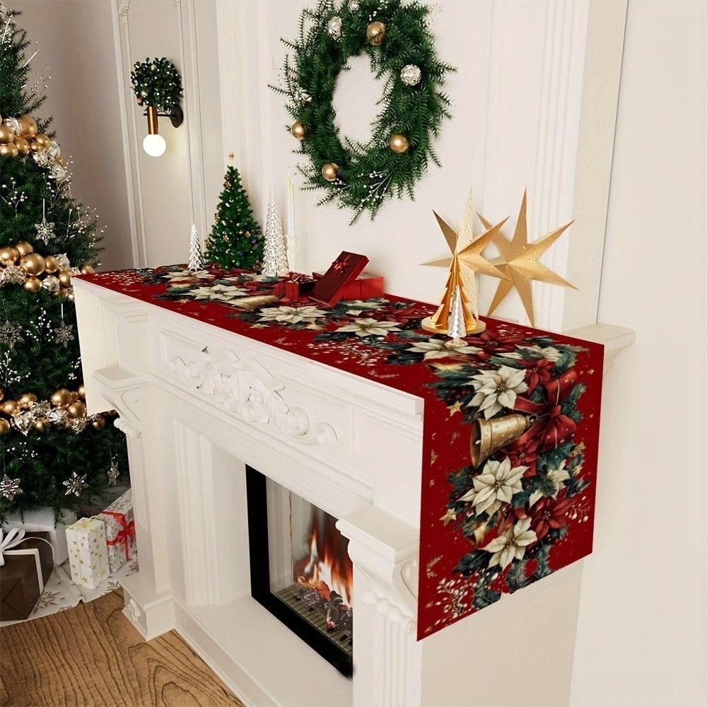 Neujahr Weihnachten Tischläufer Weihnachtsmann Weihnachts-Tischdecke Neue Tischdeko Heimdeko