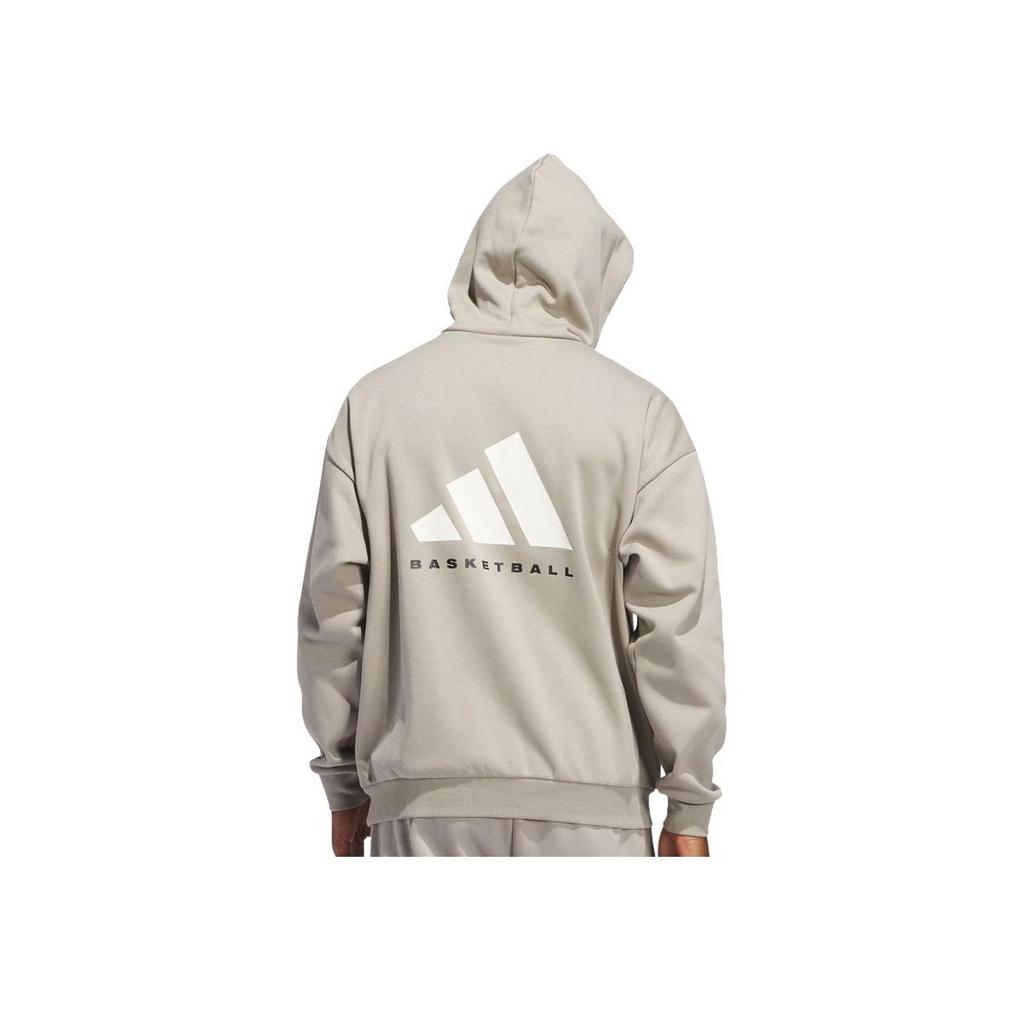 Adidas Basketball Hooded Casual Fashion Soft Pullover Sweatshirt Unisex Sweatshirt Gray JC7846