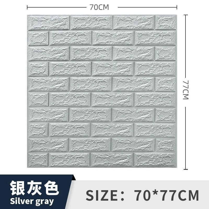 12pcs Self Adhesive Wallpaper Peel and Stick 3D Wall Panel Living Room Brick Stickers Bedroom Kids Room Brick Papers Home Decor