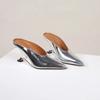 2026 Nieuw Ontwerp Mode Platform Sleehakken Hoge Hakken Mules Dames Slippers Beknopt Ondiepe Puntige Neus Feestjurk Dames Schoenen