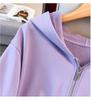 Women's Plus Size Super Loose Fleece-lined Hoodie Cardigan, Bust 150/170