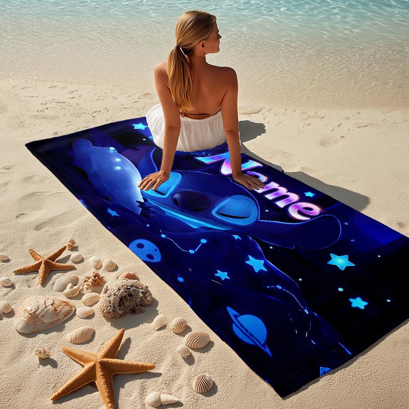 Custom Name Stitch Dreams Stylish printed beach towel,a quick-drying, absorbent mat suitable for the beach, pool, gym, and travel fans gift