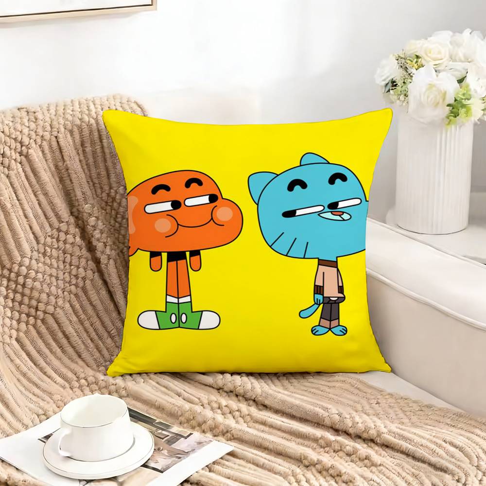The AAMAZING WWorld of GGumball Pillow Case Square DoubleSided Sofa Cushion Cover Bedroom Bedside Pillow