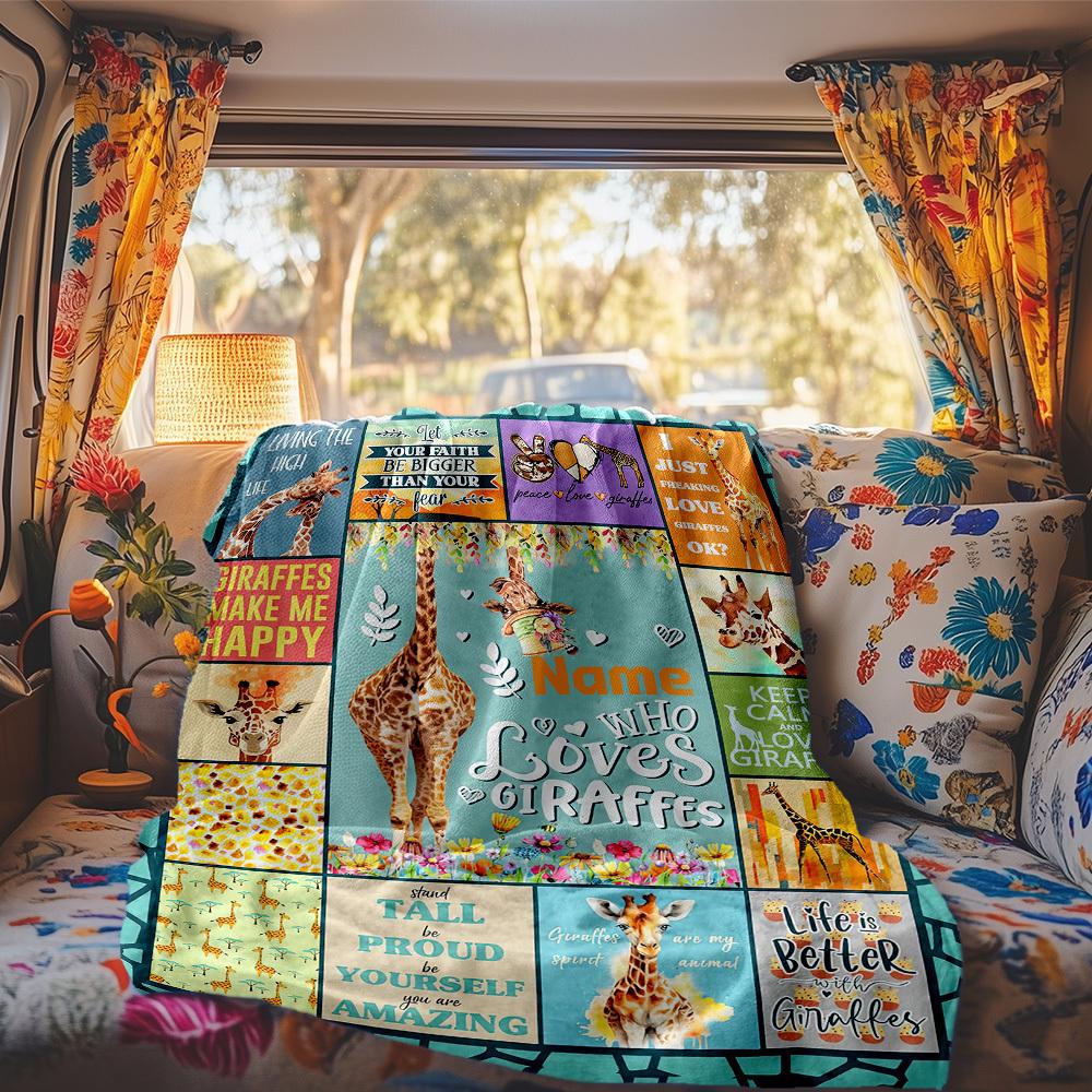 Giraffe Theme Rv Blanket Comfortable Soft Lightweight Multiseasonal Blanket For Travel Camping Picnics Sofas Rvs Beds Living Rooms Perfect Gift For