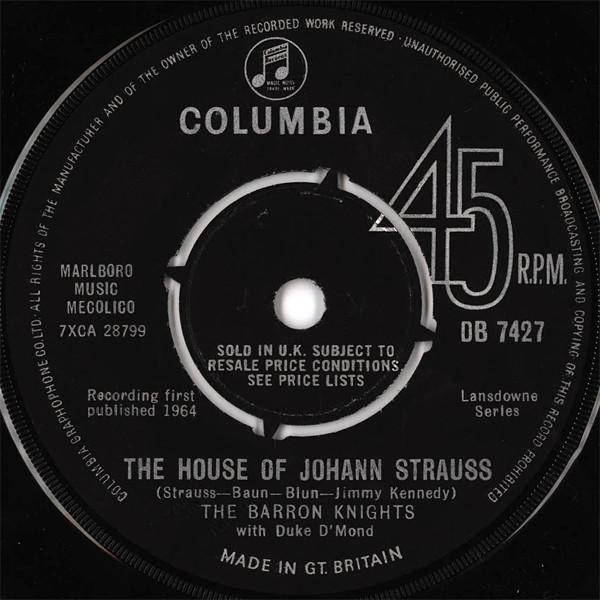 

7inch Record BARRON KNIGHTS The House Of Johann Strauss DB7427 COLUMBIA 1964 UK Pop Used