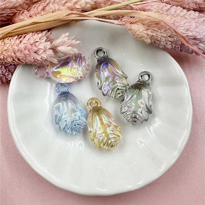Für Armband Halskette Herstellung DIY Schmuckzubehör Acryl 5 Stück Schlüsselanhänger Mode Champagner Rose Lose Perlen 13*24mm Ohrringe Zubehör
