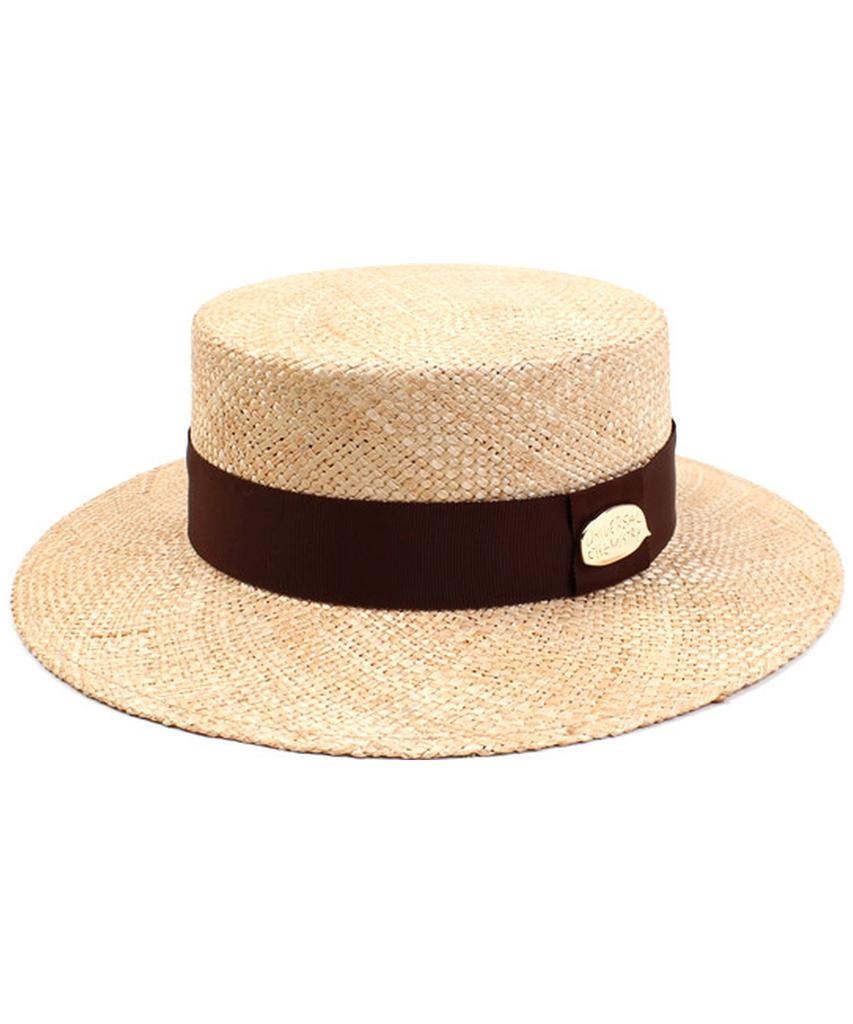 Yunibeosyeolkemiseuteuli Brown Line Bau Flat Fedora Panama Hat