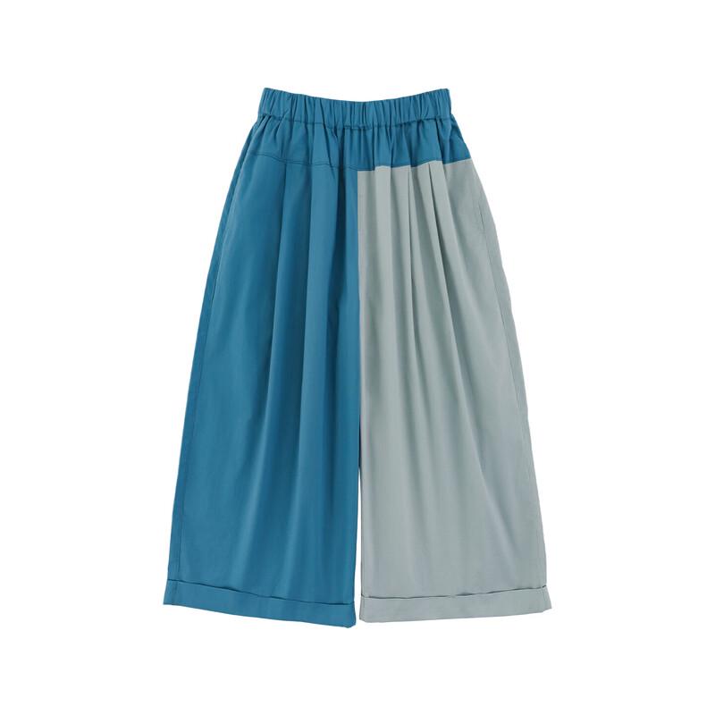 YouYou Girl's 2026 Spring Color-Block Wide-Leg Pants