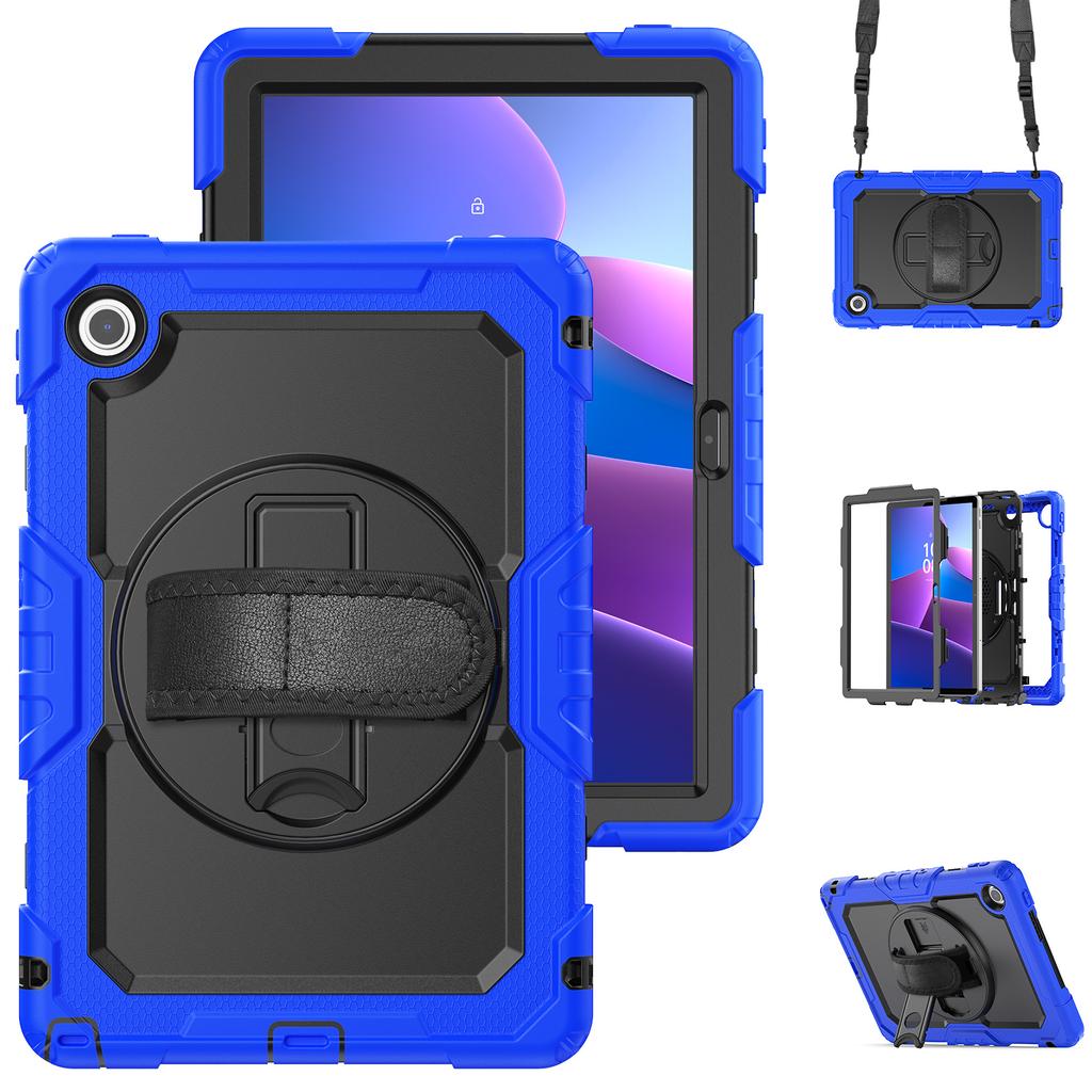 Para Lenovo Tab 10.1 (2025) Capa TB-311XU/Tab TB311FU PC+Silicone Capa para Tablet com Película PET Anti-Risco e Alça de Ombro