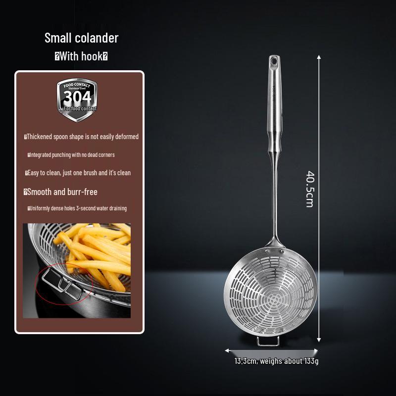 304 Stainless Steel Skimmer Ladle for Noodles, Dumplings, and Frying