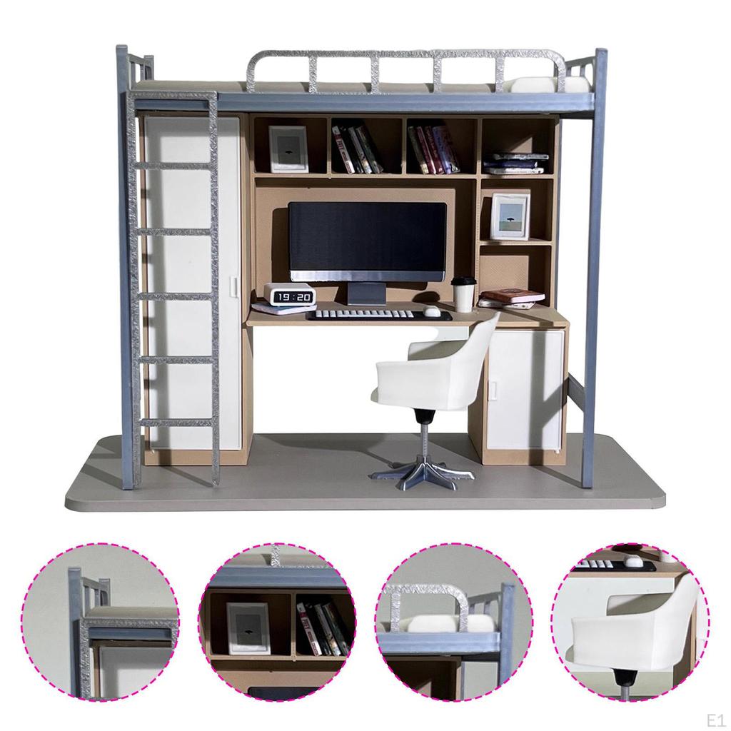 1/12 Dollhouse University Dormitory Scence,Dollhouse Furniture,Doll House Decoration Creative