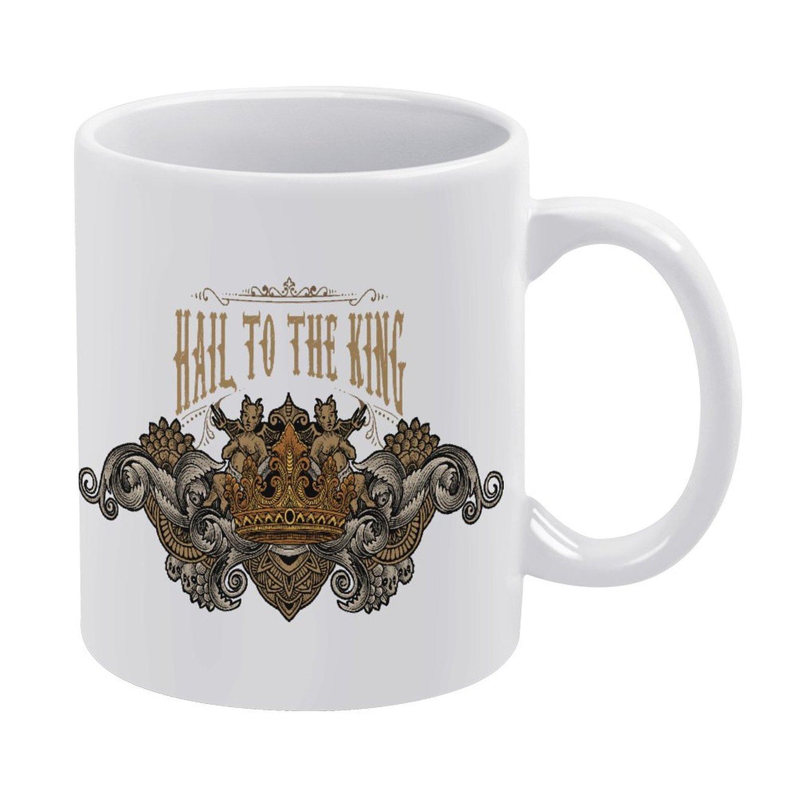 

11oz White Ceramic Mug with Dual-Side Printed Surface and Heat-Resistant Glossy Construction, Perfect for Daily Coffee Time белый