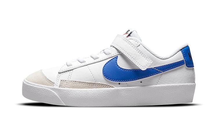 

Nike Blazer 77 Slip Resistant Cushioning Abrasion Resistant Low top Kids Skateboarding Shoes White Blue DA4075-104 30
