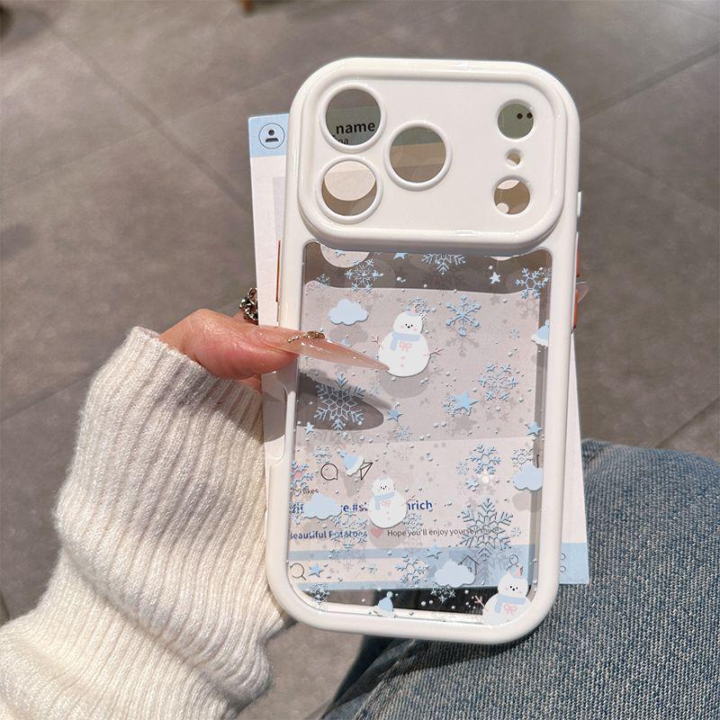 

Snowflake Snowman Phone Case for VIVO X300PRO/S30 & Redmi Note 14 Pro/K70 VIVO X90