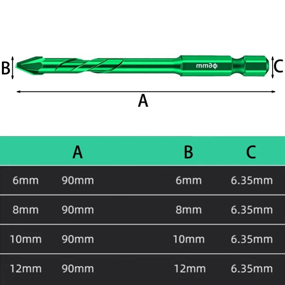 2pcs High Hardness Triangle Drill Bit Non-slip Power Hand Tools Durable Eccentric Drill Bit Glass