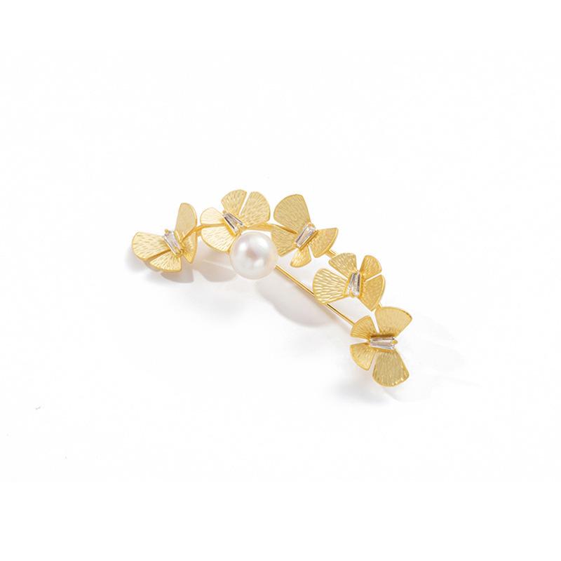 Fashion Butterfly Pearl Brooch Femininity Small Fragrant Suit Corsage Versatile Pin Accessories
