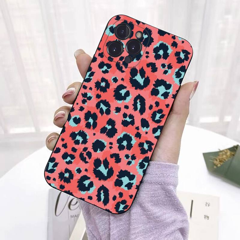 FHNBLJ Fashion Leopard Print Phone Case For iPhone 14 11 12 13 Mini Pro Max 8 7 6 6S Plus X SE 2020 XR XS Funda Case