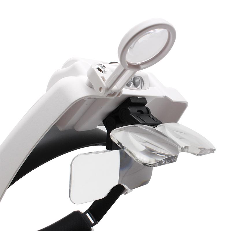 Headband Illuminated Magnifier Rechargeable Repair Solder Magnifying Glasses Interchangeable Lens Third Hand Loupe For Soldering