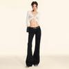 Women's Retro Black Low-Rise Micro-Flare Jeans - Autumn/Winter 2024 Collection