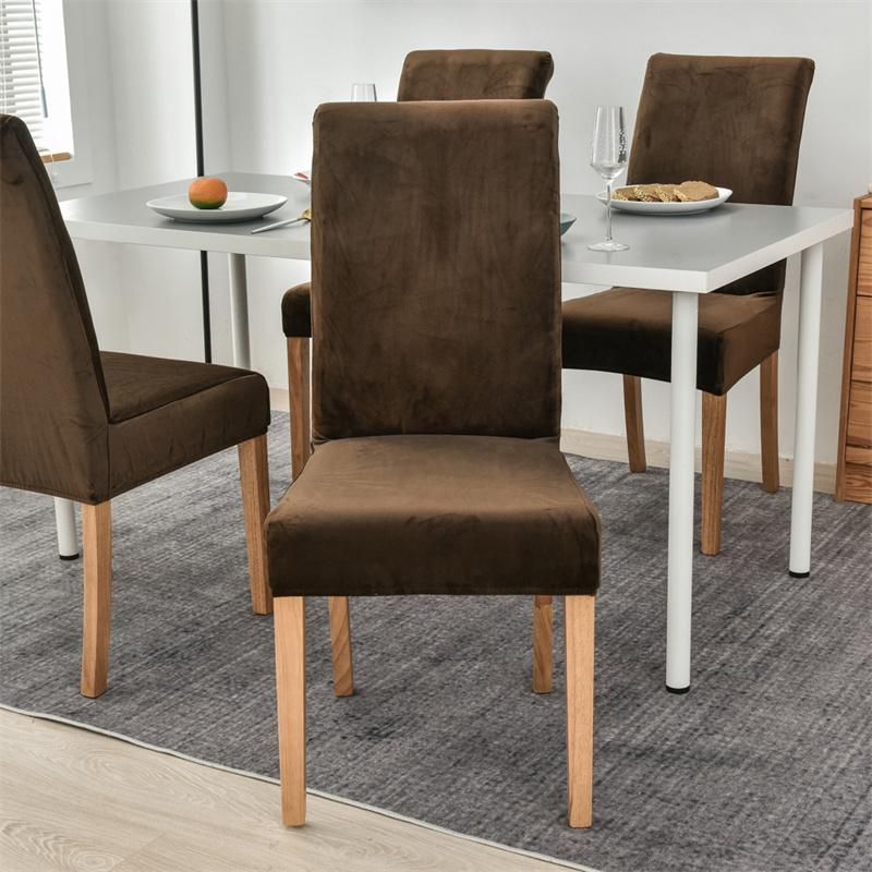 Velvet Chair Cover Stretch Dining Chair Slipcover Elastic Spandex Covers for Chairs Universal Housse Pour Chaise Solid Stoelhoes
